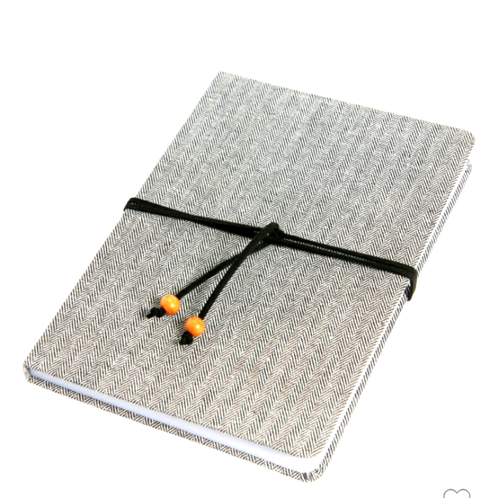 New!Ruled journal 5.75" x 8.125" casebound fabric Gray Vintage Inspired Y2K